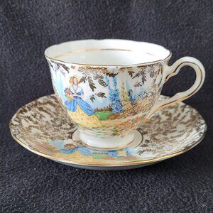 colclough teacup and saucer, 1940's 1950's, made in England
